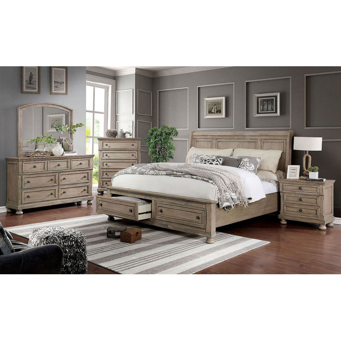 Canora Grey Leiston Sleigh Solid Wood Configurable Bedroom Set